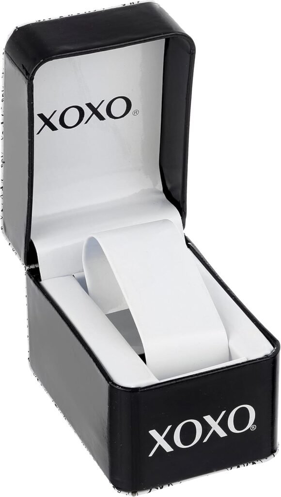 Accutime XOXO Womens Analog Watch with Silver-Tone Case, Rhinestone Bezel/Dial/Band, Silver-Tone Sunray Dial - Official XOXO Womans Watch, Jewelry-Clasp Closure - Model: XO5746